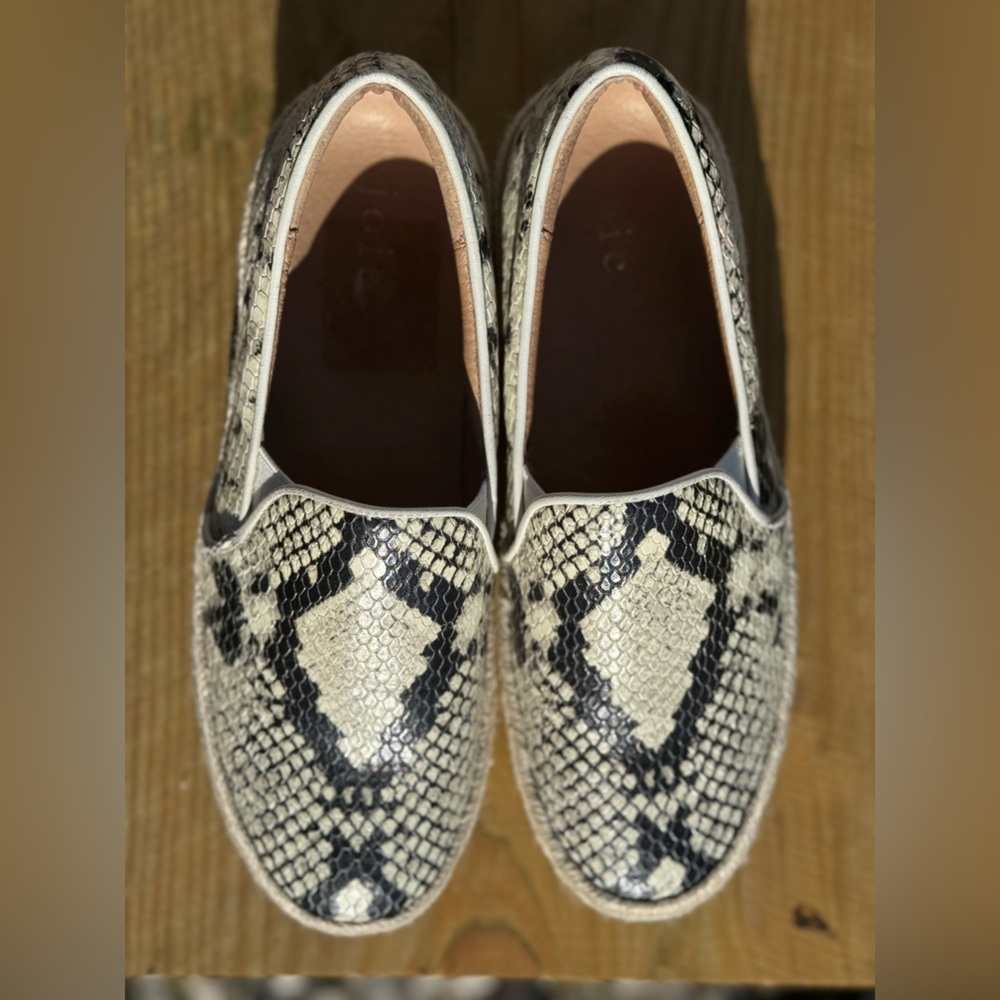 Joie Huxley Snakeskin Leather Platform Slip On Shoes Sneaker 6.5